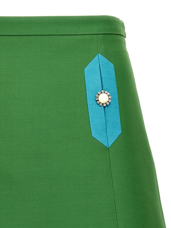 25SS 발렌티노 가라바니 롱 스커트 B3RACE81CFR6F Green - VALENTINO GARAVANI