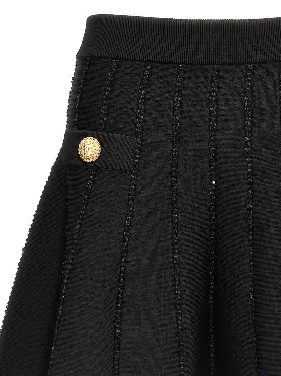 25SS 발망 롱 스커트 EF1LB929KI150PA Black - BALMAIN