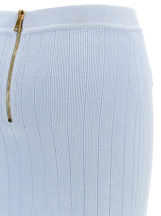 25SS 발망 롱 스커트 EF1LB290KB076AC Light Blue - BALMAIN