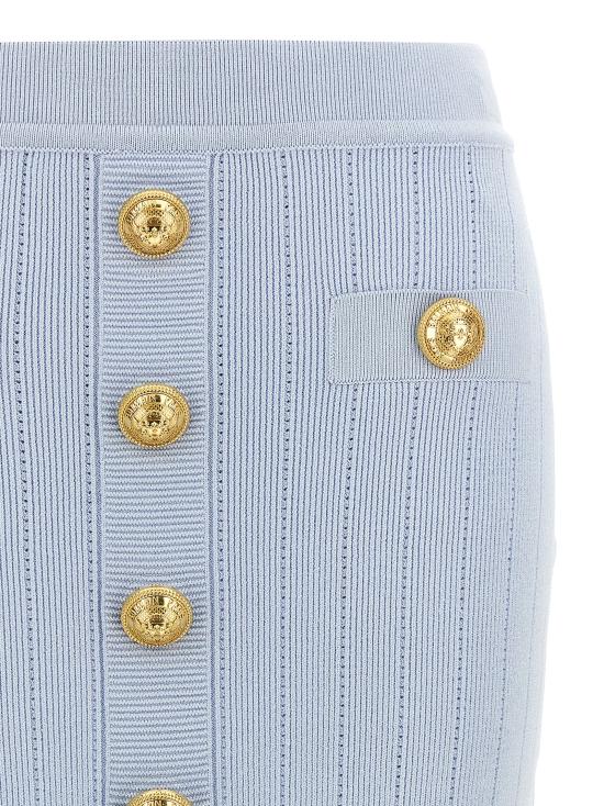 25SS 발망 롱 스커트 EF1LB290KB076AC Light Blue - BALMAIN