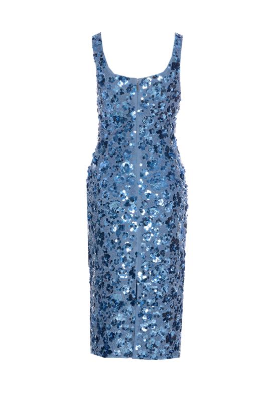 25SS 마이클 코어스 미디 원피스 MS5830EHHS 424 Blue - MICHAEL KORS