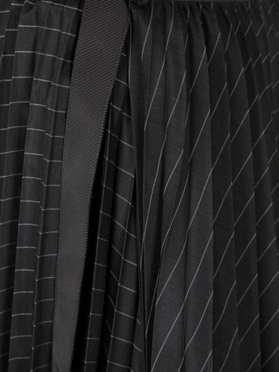  사카이 미디 스커트 25 07803 816 BLACK STRIPE - SACAI