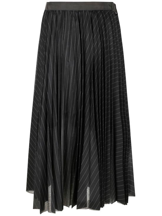  사카이 미디 스커트 25 07803 816 BLACK STRIPE - SACAI