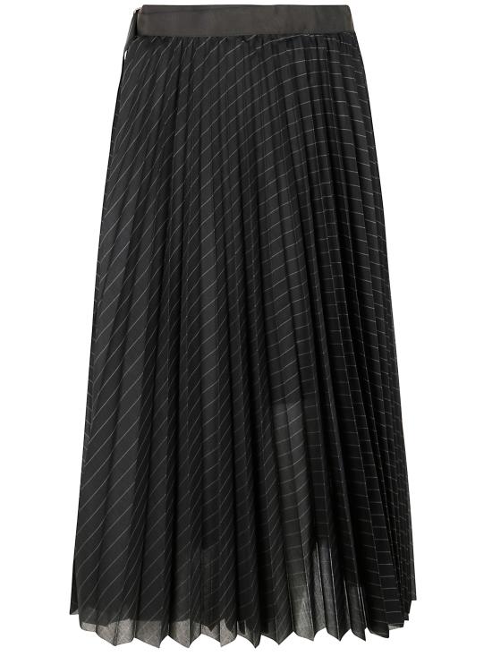  사카이 미디 스커트 25 07803 816 BLACK STRIPE