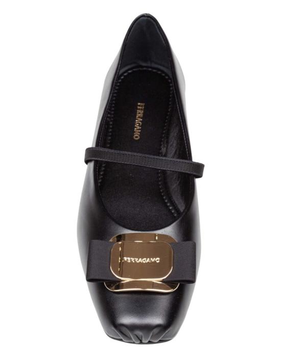26SS 살바토레 페라가모 바라 보우 발레 플랫 01H345768868 BLACK DOM - SALVATORE FERRAGAMO