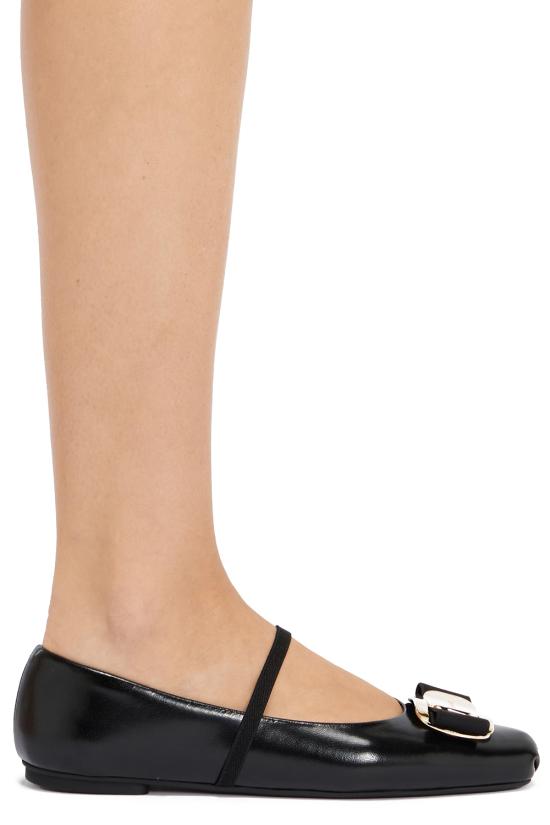 25FW 살바토레 페라가모 바라 보우 발레 플랫 01H345768868 BLACK DOM - SALVATORE FERRAGAMO