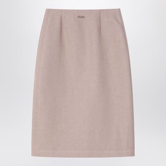 25SS 펜디 왁스 린넨 스커트 FQ7634AUOK Pink - FENDI