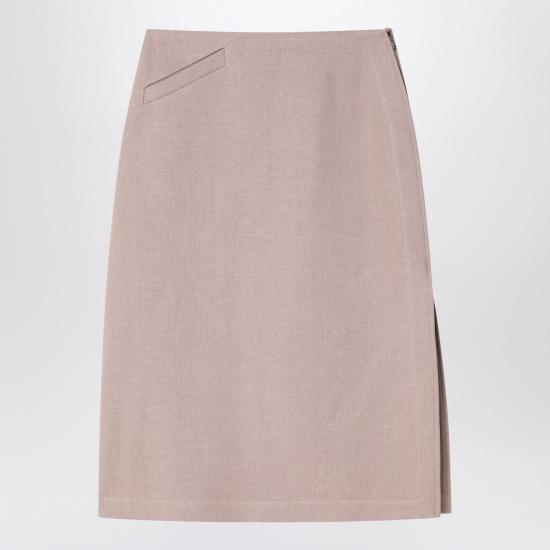 25SS 펜디 왁스 린넨 스커트 FQ7634AUOK Pink
