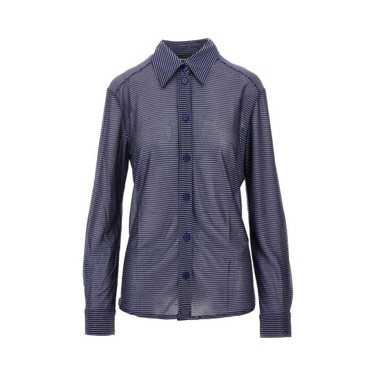  엠포리오 아르마니 셔츠 EMPORIO ARMANI 스트라이프 니트 ICON  여성 블루