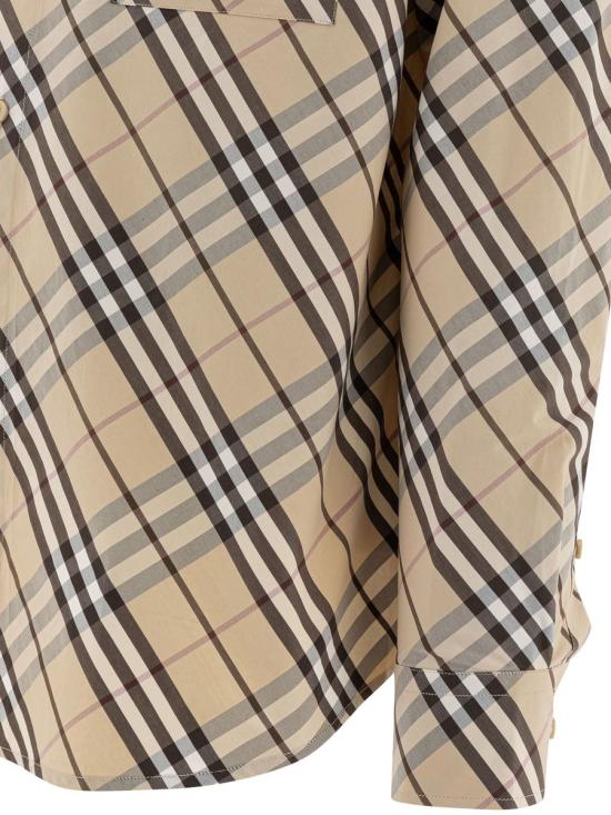 25SS 버버리 체크 패턴 코튼 셔츠 8105202 ALABASTER DOM - BURBERRY