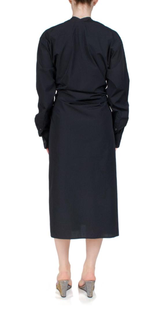  6397 롱 원피스 칼라리스 셔츠드레스 블랙 - 6397