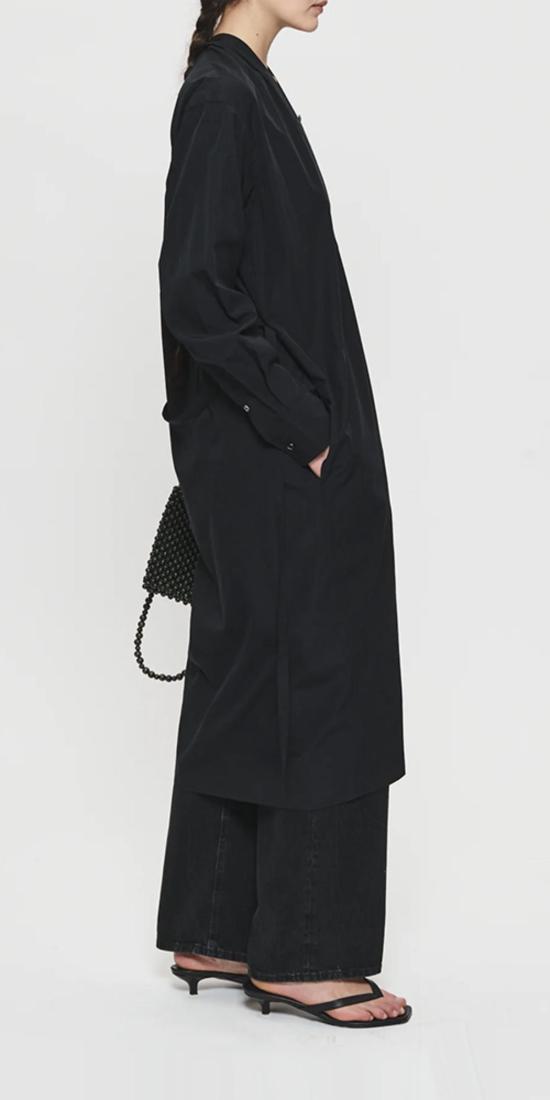  6397 롱 원피스 칼라리스 셔츠드레스 블랙 - 6397