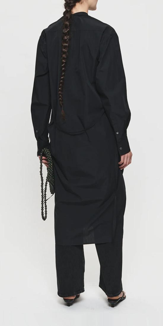  6397 롱 원피스 칼라리스 셔츠드레스 블랙 - 6397