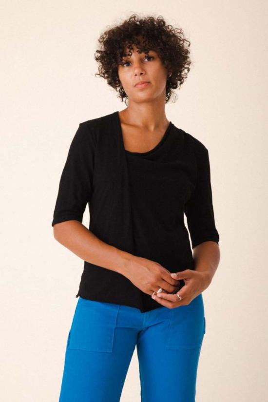  Prairie Underground 반팔 티셔츠 프레리 언더그라운드 그레스 비대칭 티셔츠 블랙