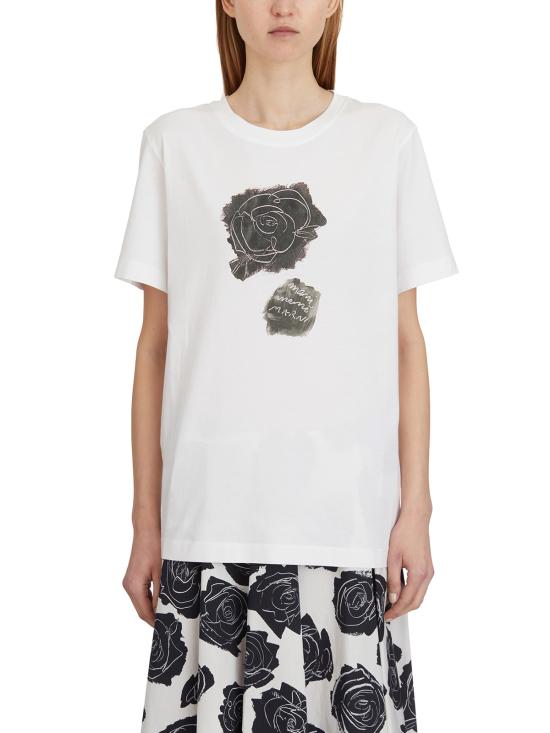 25SS 마르니 반팔 티셔츠 LTHJE0293PAUSCX64FNW01 White