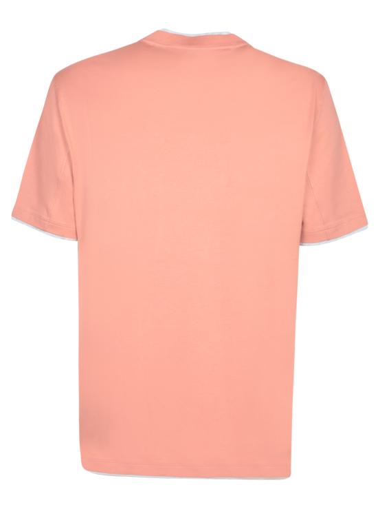 25SS 브루넬로 쿠치넬리 자수 로고 티셔츠 M0B137427 CEO08 Pink - BRUNELLO CUCINELLI