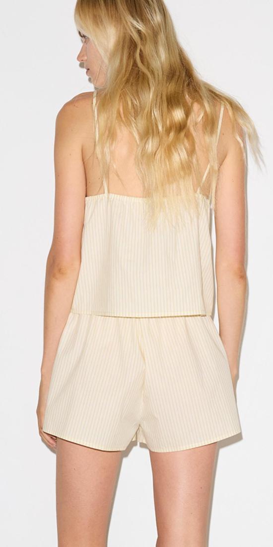  데이지 스튜디오 언더웨어 플래킷 숏 세트 버터 스트라이프 - DEIJI STUDIO