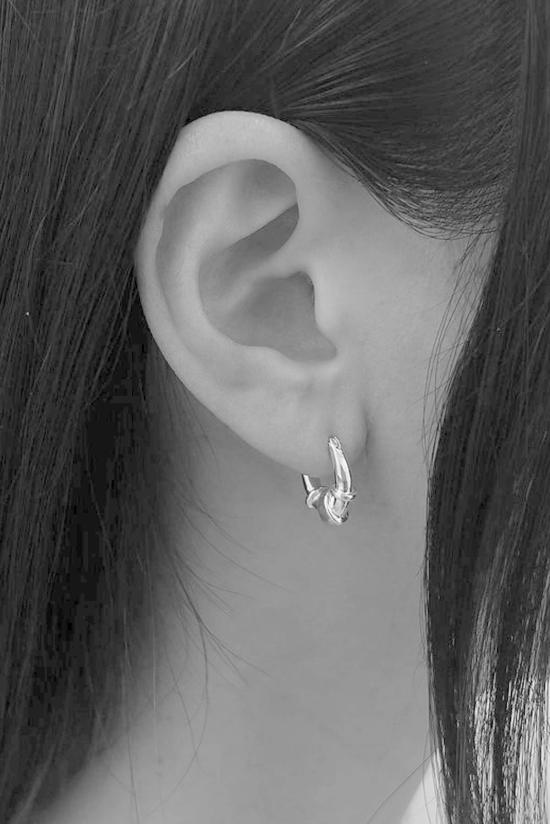  Spylxn 이어링 오비탈 허기 후프 실버