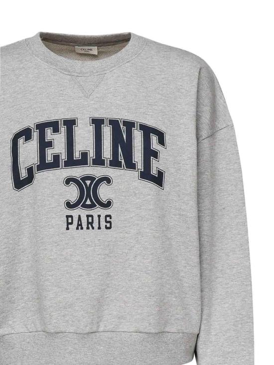 25SS 셀린느 긴팔 티셔츠 RY08C450I09SH GREY MELANGE NAVY DOM - CELINE