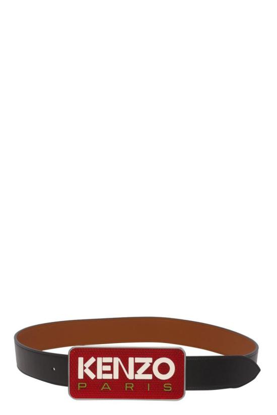  겐조 가죽 벨트 FD55CE014L25 99 Black - KENZO