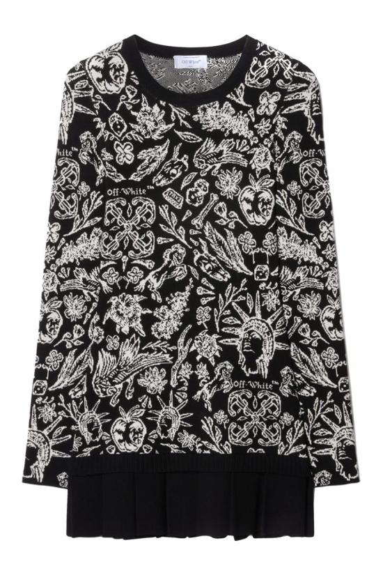  오프화이트 숏 원피스 OWHI118S24KNI0011001 Black