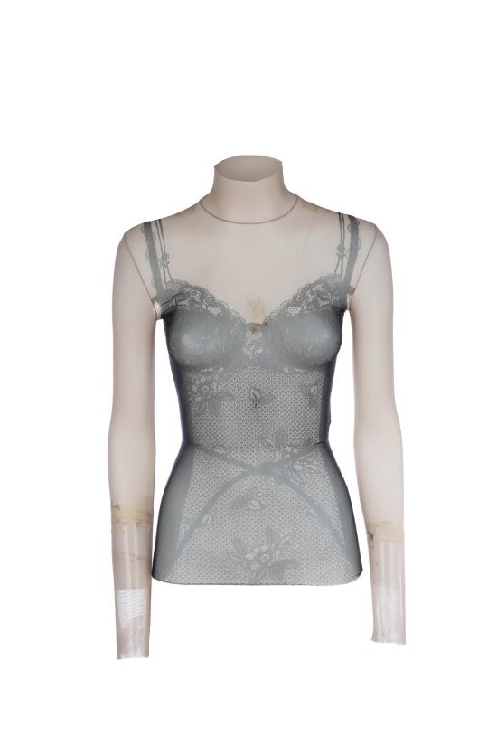 25SS 발렌시아가 긴팔 티셔츠 8292144F4B4 1094 BLACK LIGHT BEIGE