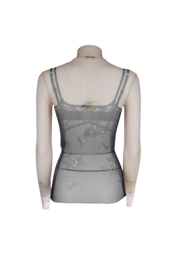 25SS 발렌시아가 긴팔 티셔츠 8292144F4B4 1094 BLACK LIGHT BEIGE - BALENCIAGA