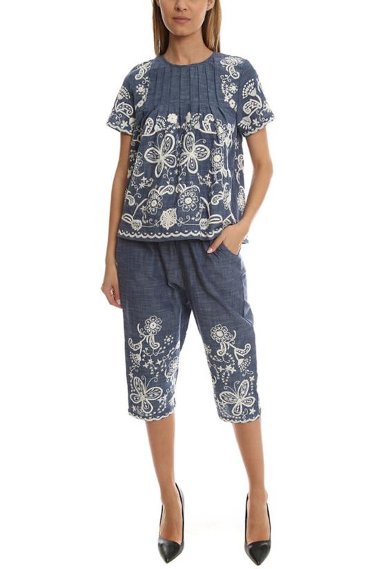  씨뉴욕 숏팬츠 Sea Ny Sea 핸드 스티치 크롭 팬츠 데님 샴브레이