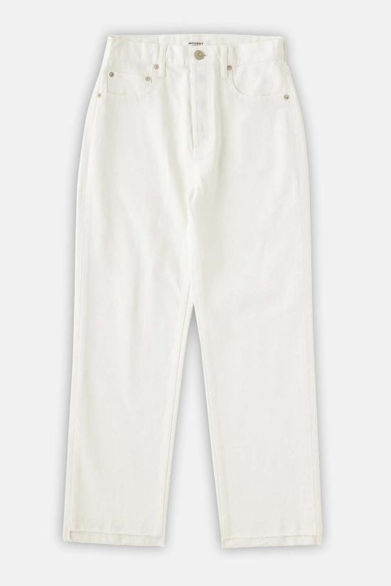  마우지 데님 팬츠 무시 암허스트 와이드 스트레이트 화이트