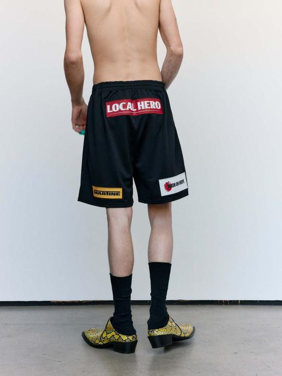  마틴로즈 숏팬츠 마틴 로즈 배지 축구 반바지 블랙 - MARTINE ROSE