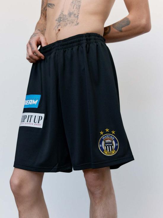  마틴로즈 숏팬츠 마틴 로즈 배지 축구 반바지 블랙 - MARTINE ROSE