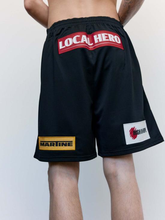  마틴로즈 숏팬츠 마틴 로즈 배지 축구 반바지 블랙 - MARTINE ROSE