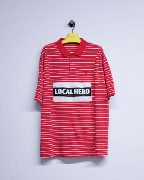  마틴로즈 후드 티셔츠 마틴 로즈 오버사이즈 패널 폴로 레드/화이트 - MARTINE ROSE