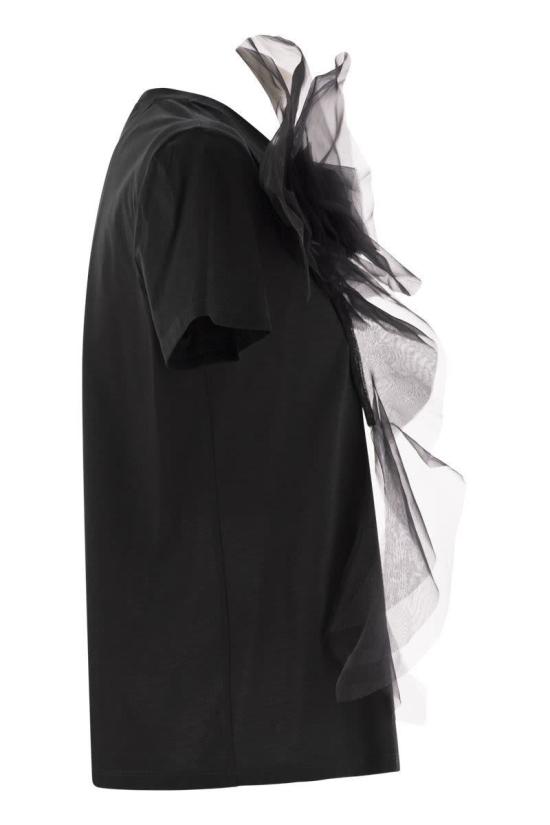 25SS 막스마라 스튜디오 반팔 티셔츠 2516941024600 008 Black - MAX MARA STUDIO