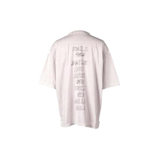  메종 미하라 야스히로 반팔 티셔츠 미하라 야스히로 표백 티셔츠 핑크 - MAISON MIHARA YASUHIRO