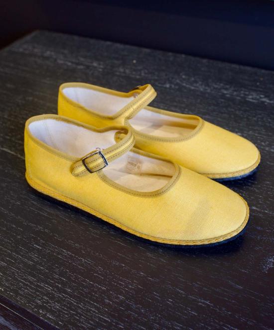  비비 베네치아 플랫 슈즈 클래식 리넨 메리 제인 플랫 리파리(옐로우) - VIBI VENEZIA