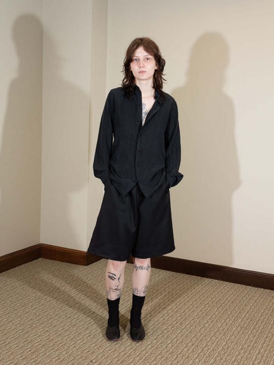  Gabriela Coll 긴팔 셔츠 가브리엘라 콜 No. 197 실크 폰지 셔츠 블랙 - OTHER BRANDS