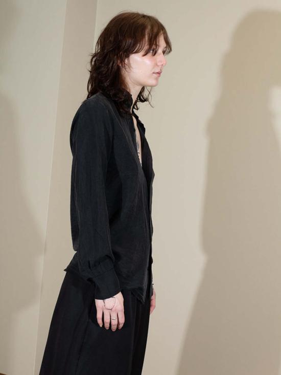  Gabriela Coll 긴팔 셔츠 가브리엘라 콜 No. 197 실크 폰지 셔츠 블랙 - OTHER BRANDS