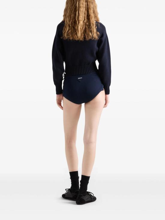 25SS 프라다 백 트라이앵글 로고 코튼 보트넥 니트 P24M2P S OOO 16O0 F0008 - PRADA