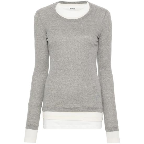 25SS 질샌더 긴팔 티셔츠 JTN357 J40FV0104 971 NEUTRALS GREY