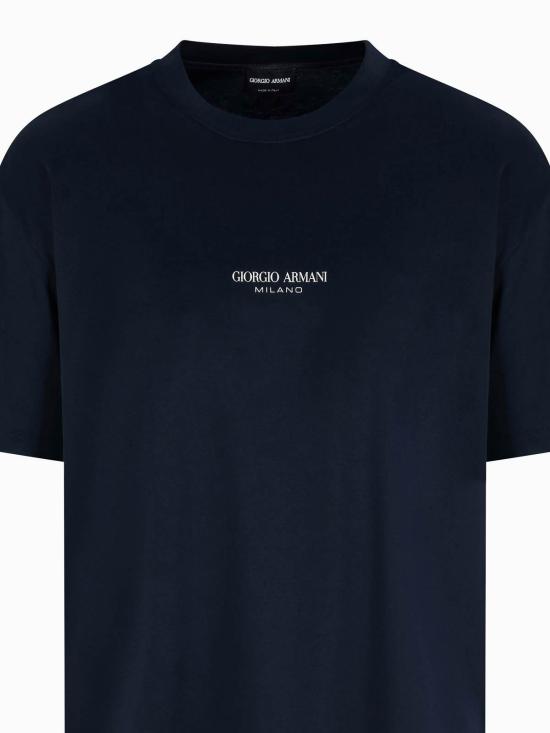 26SS 조르지오 아르마니 반팔 티셔츠 GM001085TE10629UB100 Blue - GIORGIO ARMANI