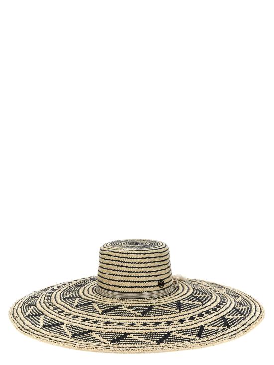 25SS 메종미셸 모자 1197002001NATURALBLACK White Black