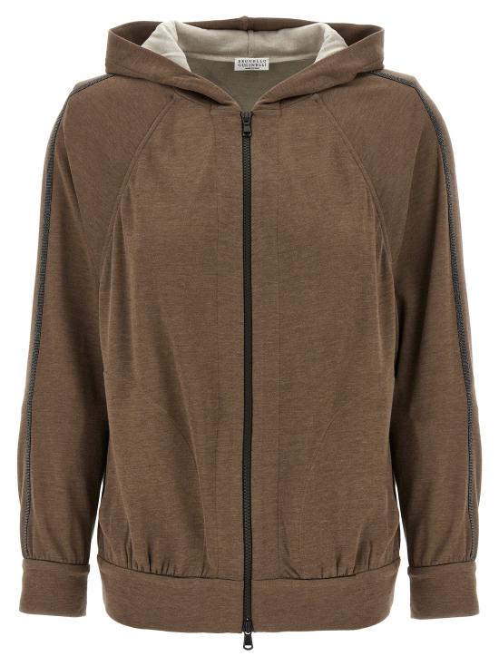 25SS 브루넬로 쿠치넬리 후드 티셔츠 MD828SM606C9122 Brown