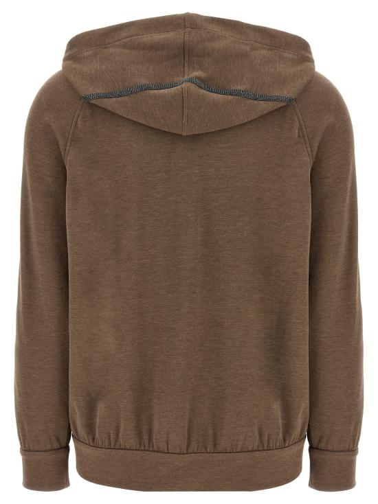 25SS 브루넬로 쿠치넬리 후드 티셔츠 MD828SM606C9122 Brown - BRUNELLO CUCINELLI