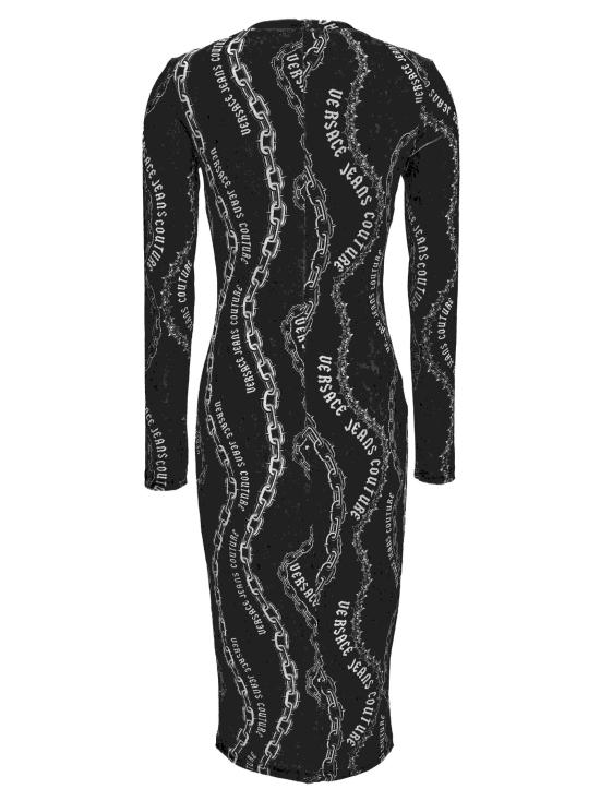 24FW 베르사체 미디 원피스 77HAO9B0 JS367899 Black - VERSACE