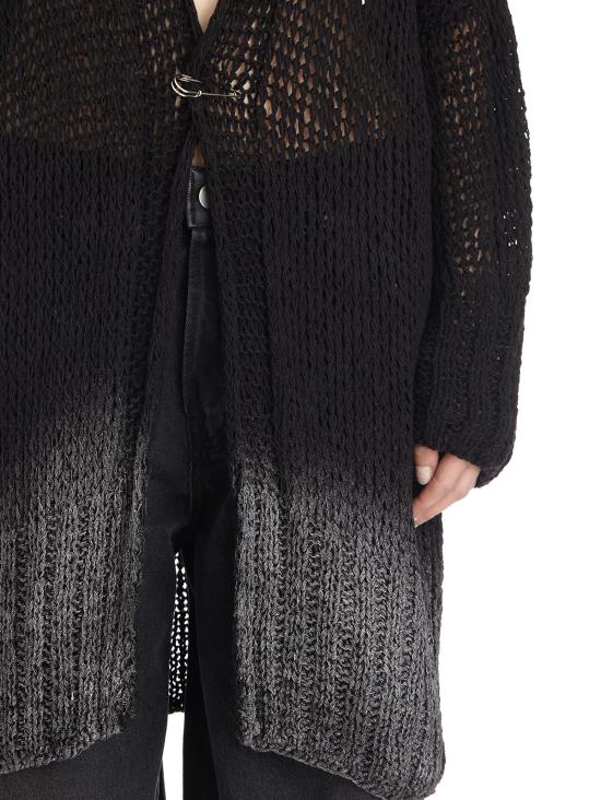 25SS 토탈리 오뜨 가디건 LS04NEROSPRAYARGENTO Black - TOTALLY HAUTE
