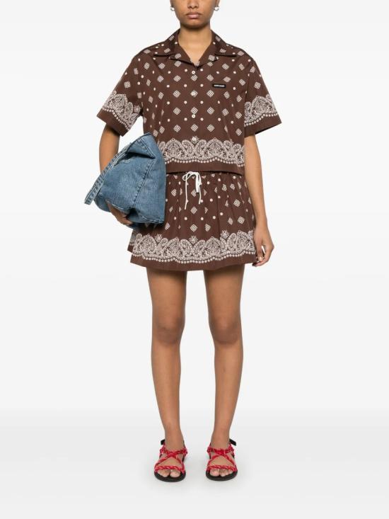 25SS 미우미우 블라우스 MK1925 16Z4F0324 Brown - MIU MIU