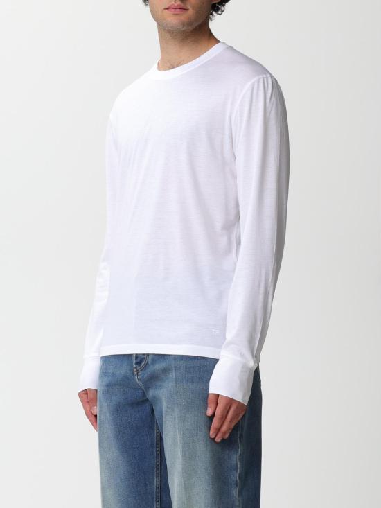 25FW 톰포드 긴팔 티셔츠 JCL006JMT002S23 AW002 White - TOMFORD