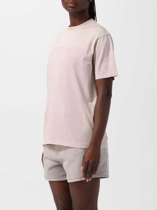 25FW 오프화이트 반팔 티셔츠 OWAA049S24JER001 3636 Pink - OFF WHITE