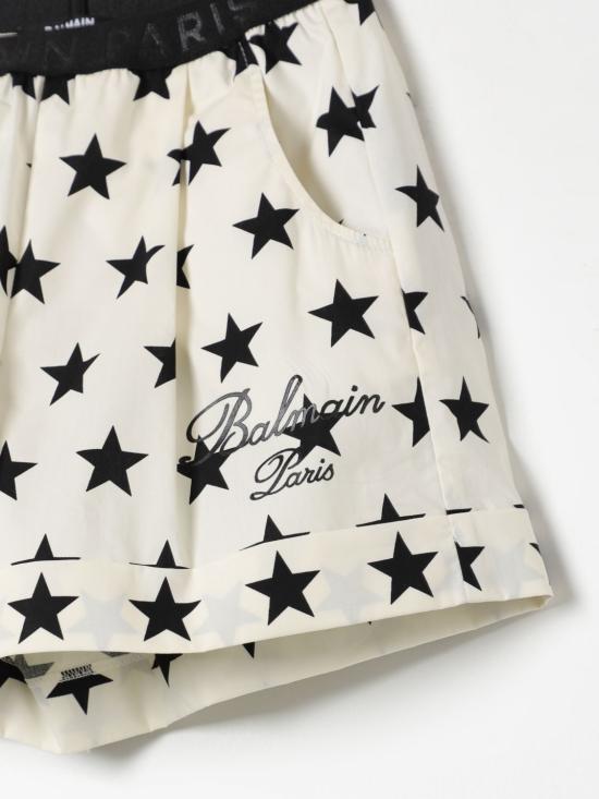 25FW [키즈] 발망 쇼츠/버뮤다 BU6D29P0431 102NE Yellow Cream - BALMAIN